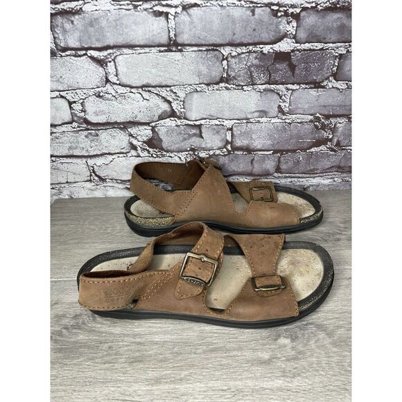 Ecco Cosmo Brown Leather Adjustable Comfort Cork Sandals Men’s Sz 46EU/12.5M US - Picture 3 of 16